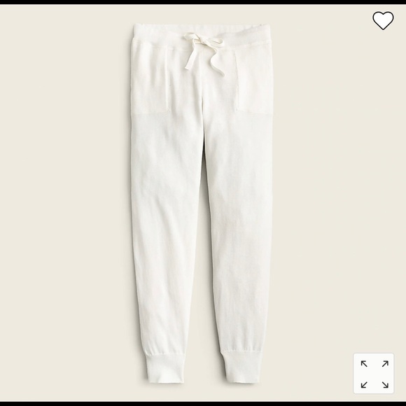 J Crew Cotton Cashmere Joggers - Cream - Picture 2 of 5